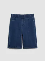 Pull-On Denim Bermuda Shorts
