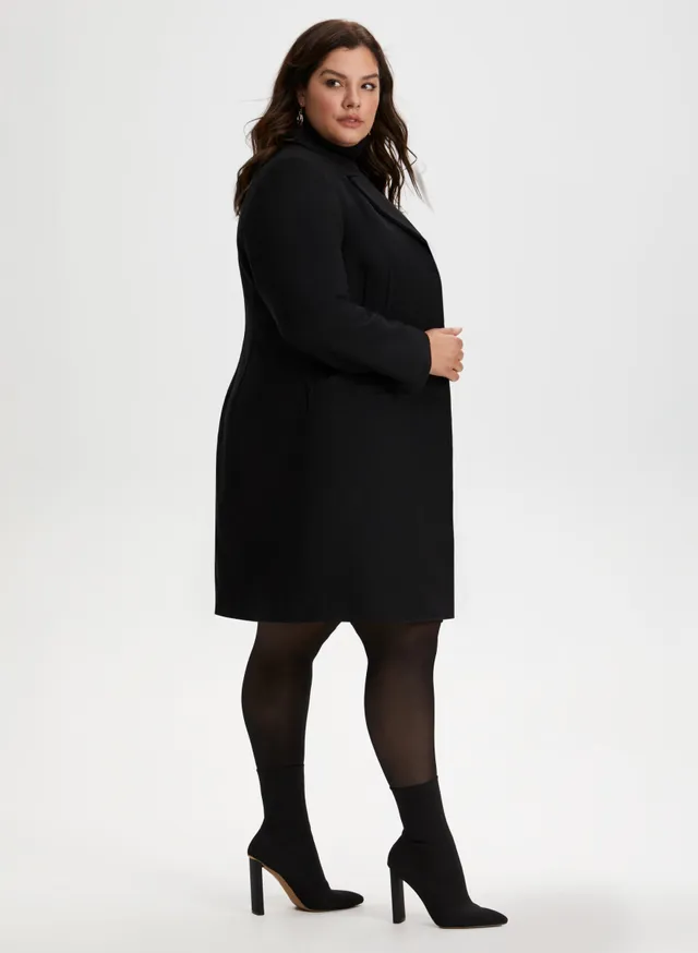 Laura Plus Mid-Length Wool Blend Coat