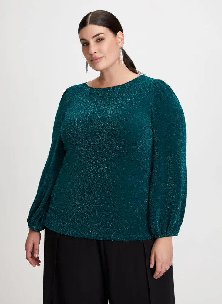 Glitter Bouffant Sleeve Top