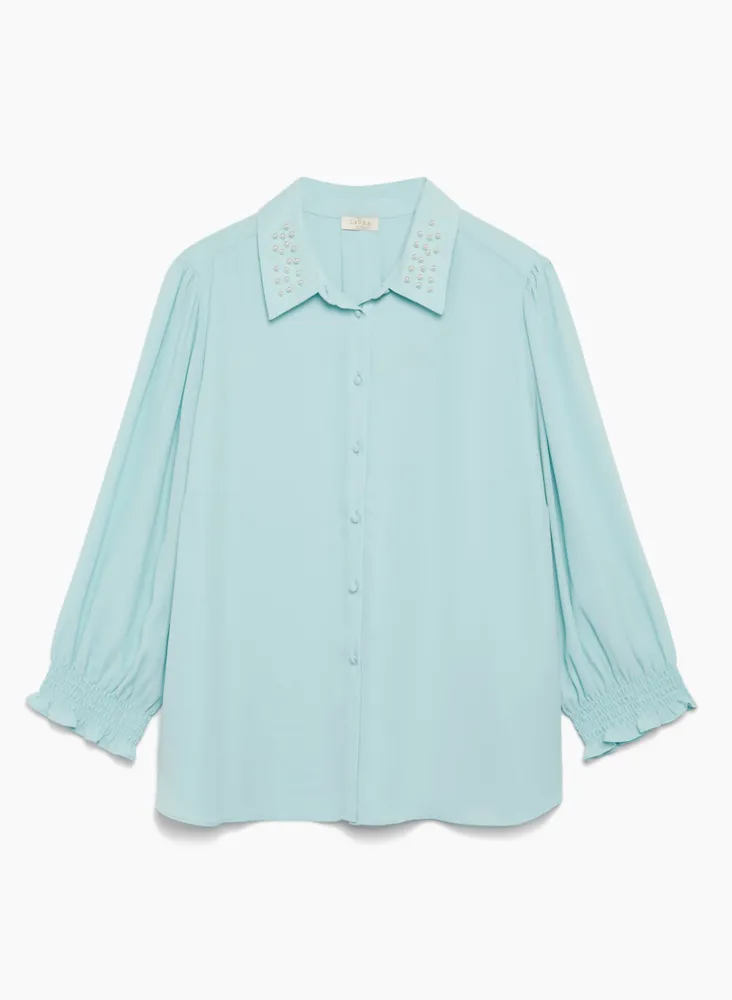 Pearl Detail Button Down Blouse