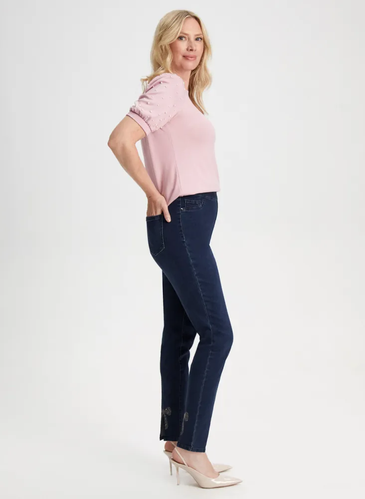Pull-On Bow Detail Jeans