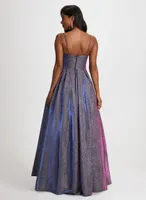 Asymmetrical Metallic Ballgown