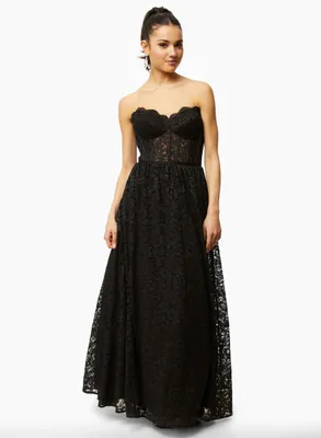 Sweetheart Neck Glitter Lace Gown