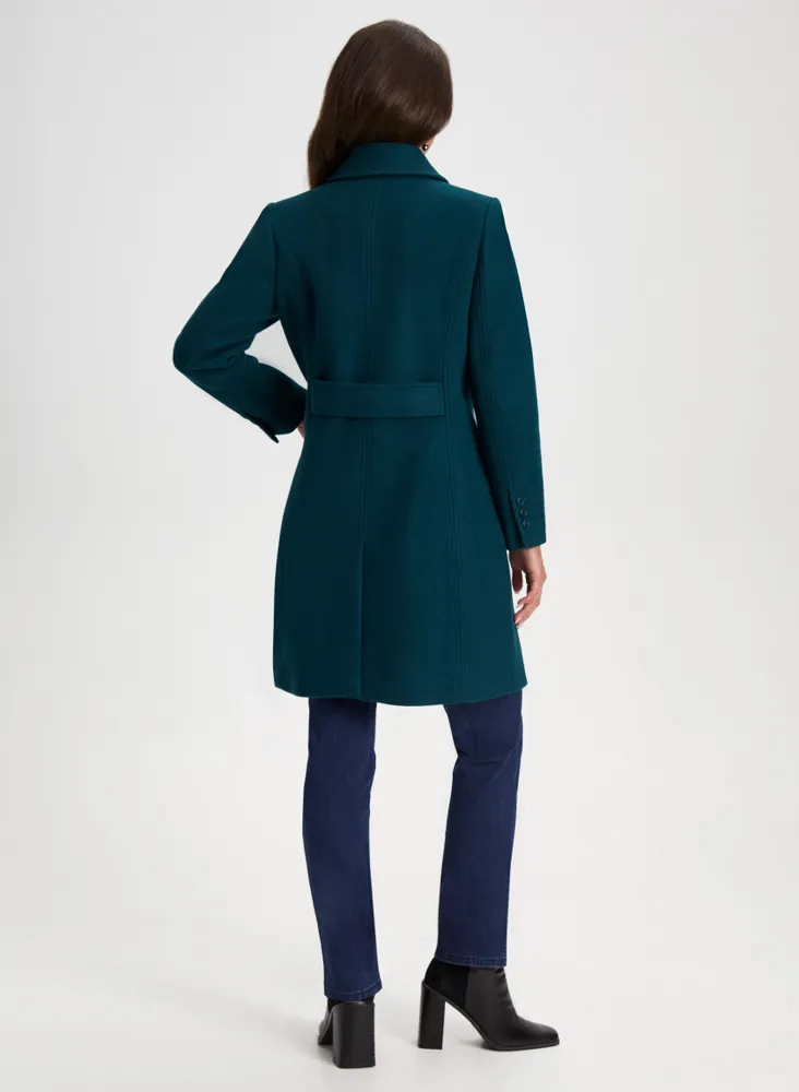 Club Collar Wool Blend Coat