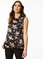 Sleeveless Floral Print Blouse