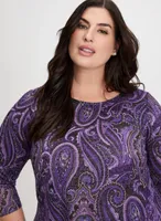 Paisley Print 3/4 Sleeve Top