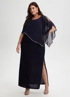 Rhinestone Detail Poncho Dress