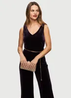 Belted Velvet Jumpsuit