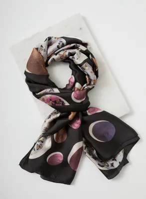 Butterfly & Circle Print Scarf