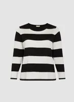 Rhinestone Detail Striped Sweater