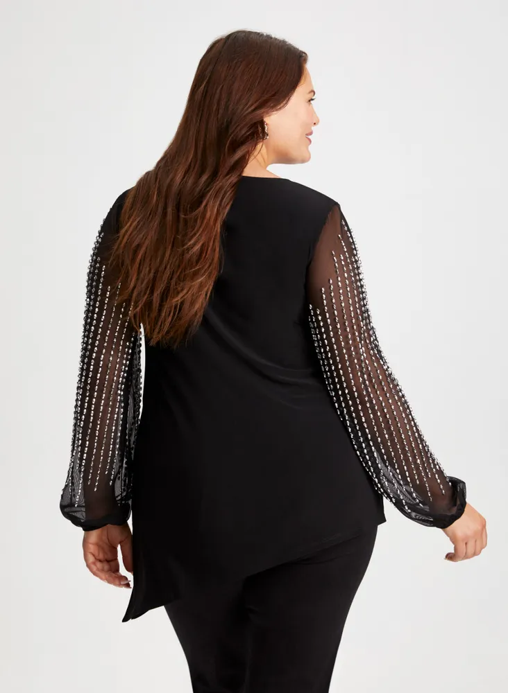 Joseph Ribkoff - Beaded Sleeve Tunic