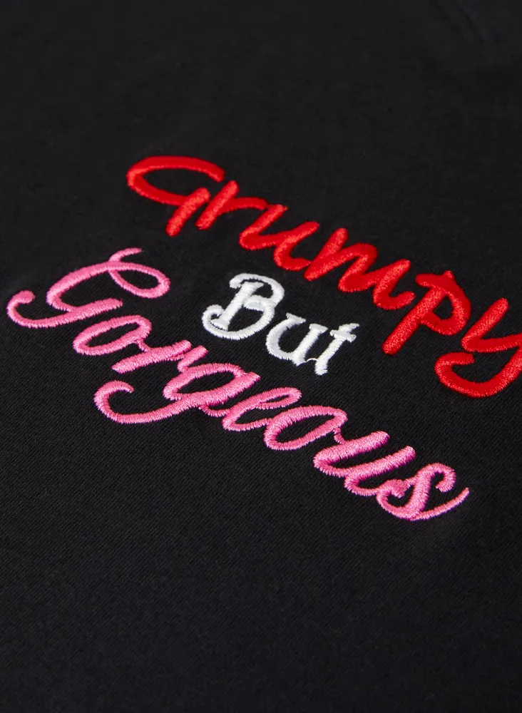 Embroidered Text Nightshirt