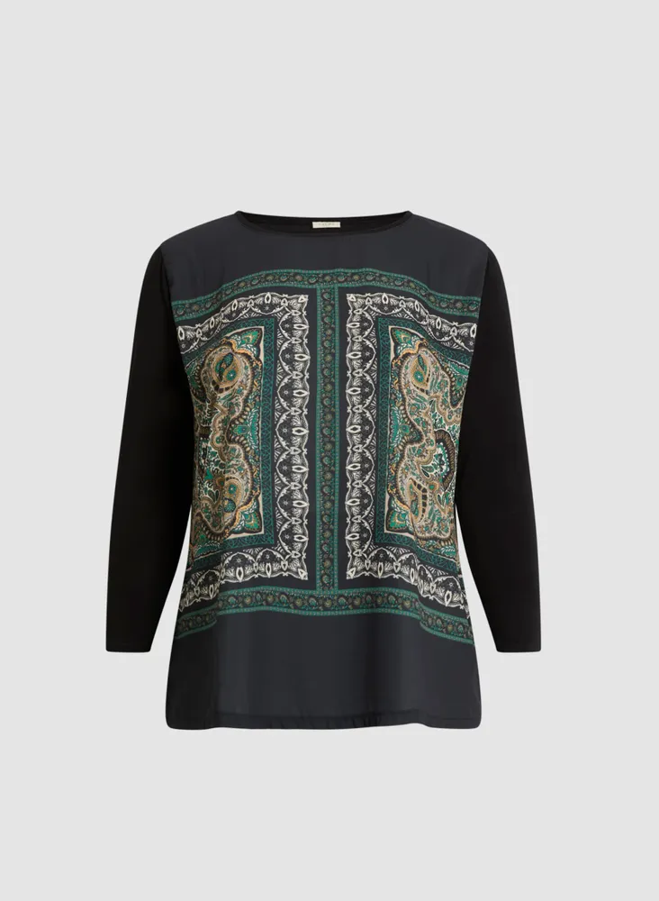 Paisley Print Long Sleeve Top