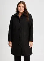 Stretch Wool Blend Coat