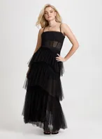 Corset Tiered Strapless dress