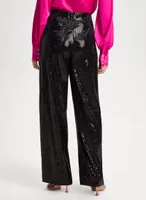 Sequin Detail Wide Leg Pants