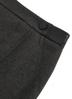 Vegan Leather Detail Pencil Skirt
