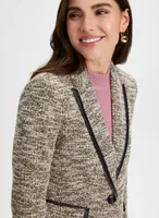 Contrast Trim Bouclé Blazer