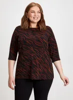 Zebra Print Dolman Sleeve Top