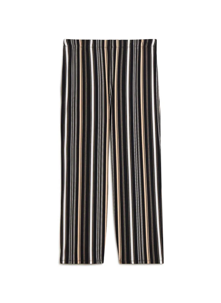 Stripe Print Wide Leg Pants