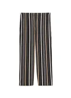 Stripe Print Wide Leg Pants