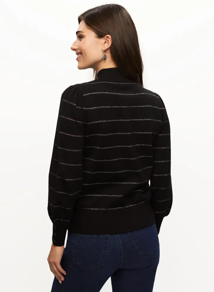 Metallic Stripe Detail Sweater