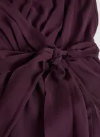 Wrap Style Chiffon Dress