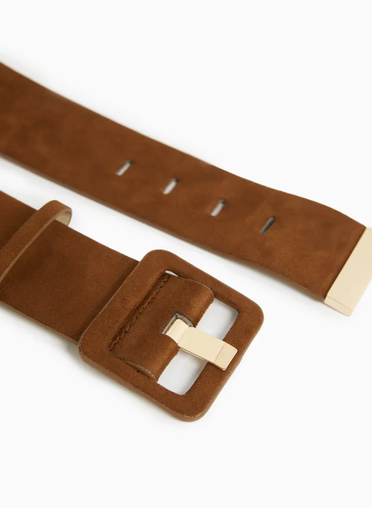 Faux Suede Elastic Belt