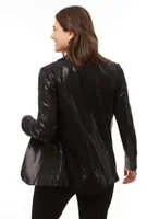 Notched Collar Sequin Jacket