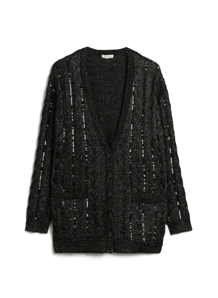 Metallic Sequin Detail Cardigan