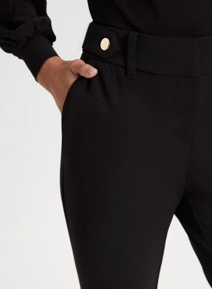 City Fit Button Detail Pants