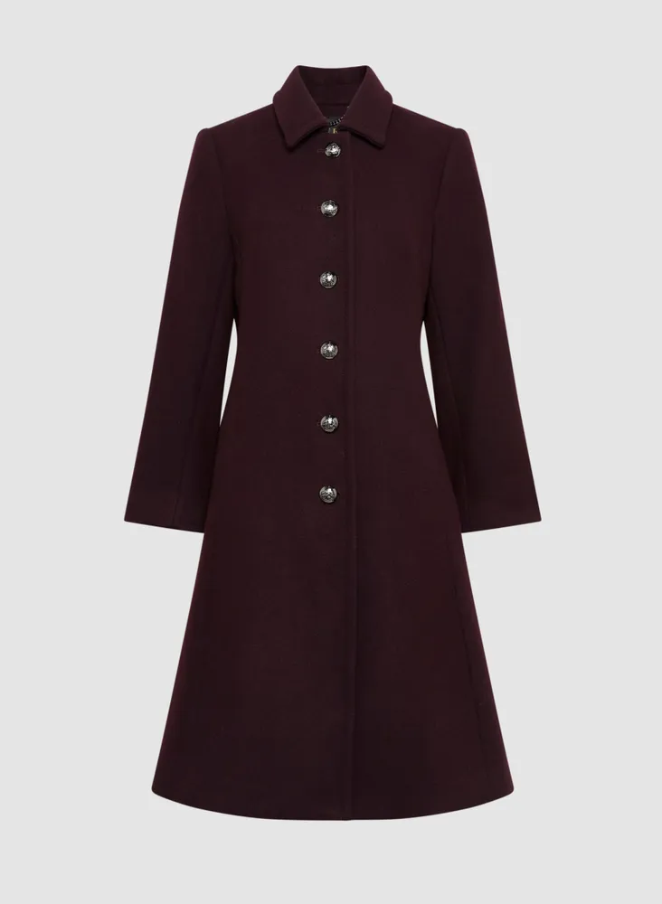 Laura Petites Button-Down Wool Blend Coat