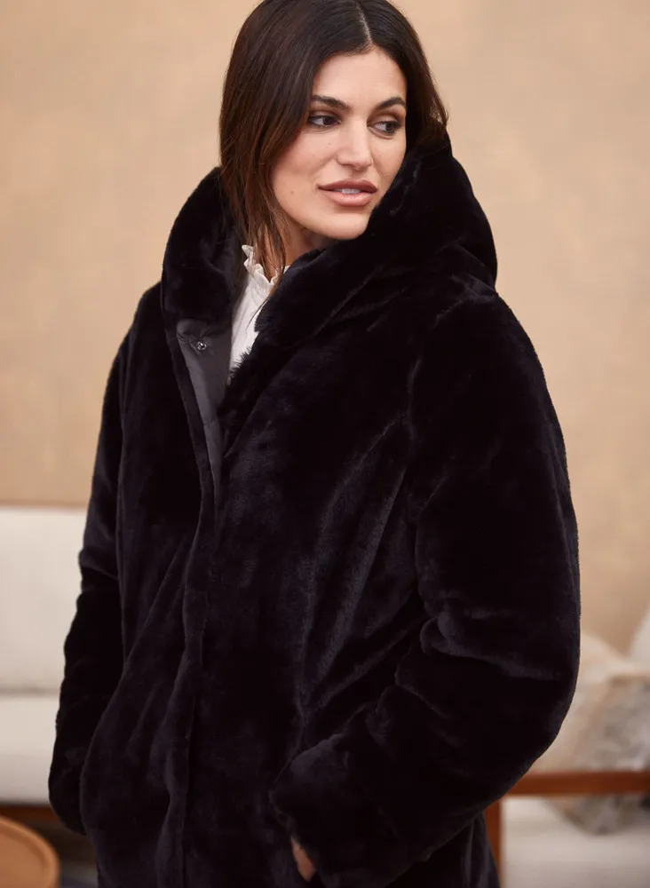 Reversible Faux Fur Coat