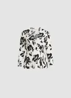 Wrap-Style Floral Motif Top