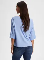 Tie Detail Elbow Sleeve Top