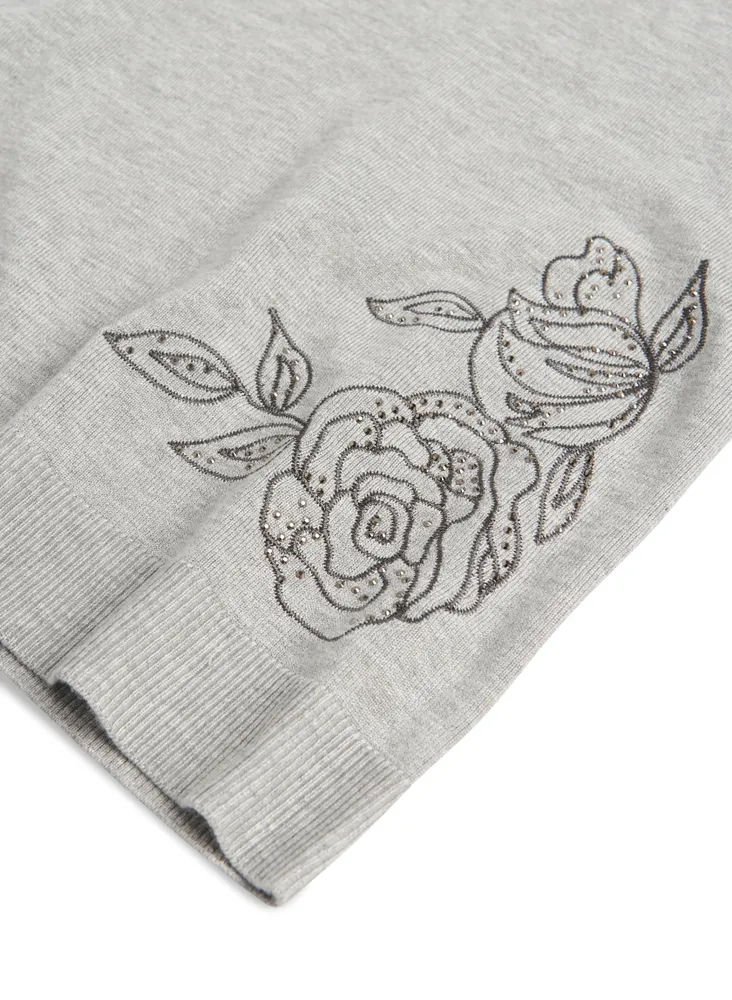 Floral Embroidery Sweater