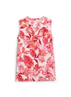 Leaf Print Sleeveless Top