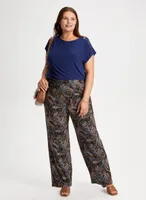 Paisley Print Wide Leg Pants