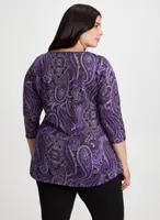 Paisley Print 3/4 Sleeve Top