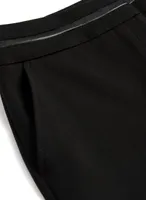 Vegan Leather Detail Pants