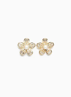 Floral Button Earrings