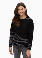 Wool Blend Zebra Motif Sweater