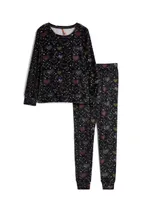 Velour Star Motif Pyjama Set