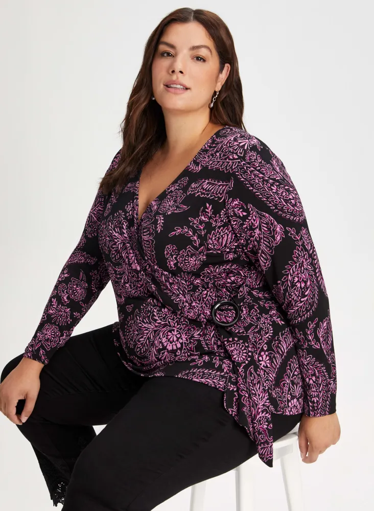 Paisley Print Cross Front Top