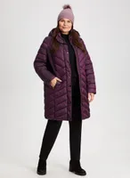 Vegan Down Chevron Quilted Coat