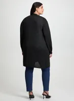 Tunic Length Shimmer Cardigan