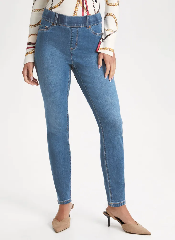 Slim Leg Pull-On Jeans