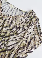 Animal Print Cold Shoulder Tee