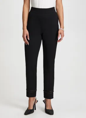 Pull-On Pearl Detail Pants