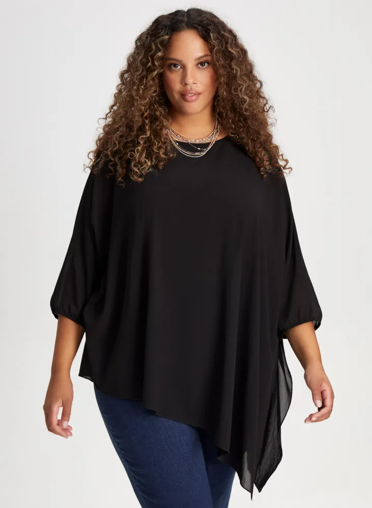 Asymmetric Overlay Tunic Top